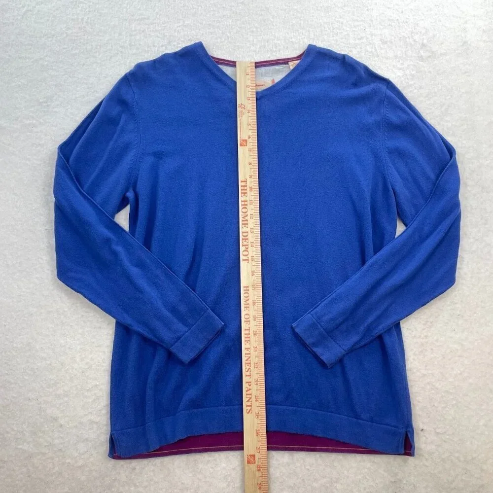 Tommy Bahama Blue Cashmere Blend Men's Pullover Long Sleeve V-Neck Sweater Sz M